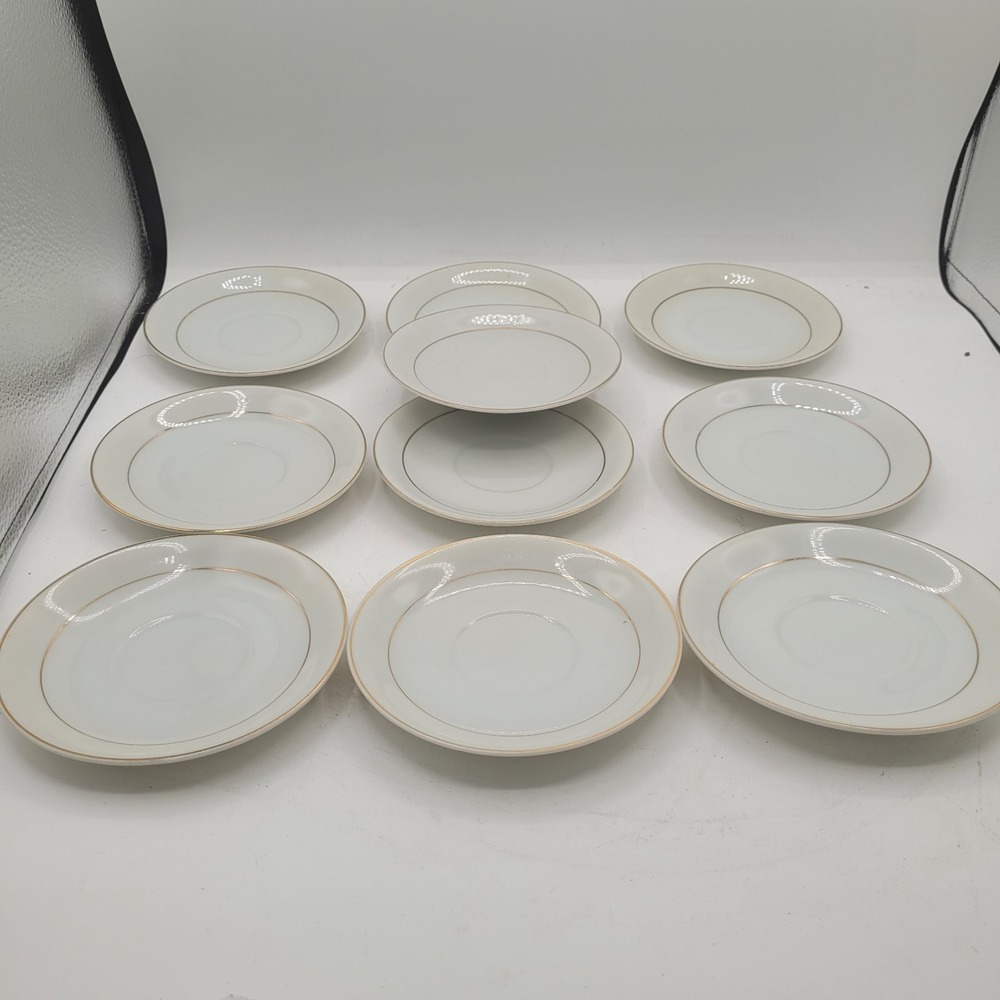 Vintage 5.6" Diameter Gold Trimmed‎ Tea/Coffee Cup Saucer Or Plate (10) Japan